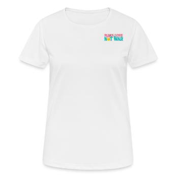 Make Love Not War | Hippie Modèle Peace and Love - T-shirt respirant Femme - blanc - Devant - AI Model Female 172 dark (172cm)