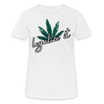 Légaliser la marijuana Cannabis Weed Ganja Mary Jane - T-shirt respirant Femme - blanc - Devant - AI Model Female 172 dark (172cm)