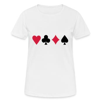 Poker - Frauen T-Shirt atmungsaktiv - Weiß - Vorne - AI Model Female 172 dark (172cm)