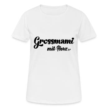 Grossmami mit Herz Oma Schweiz Grosi Schweizer Oma - Frauen T-Shirt atmungsaktiv - Weiß - Vorne - AI Model Female 172 dark (172cm)