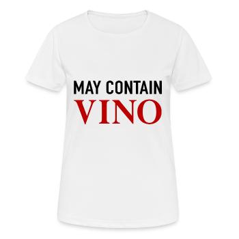 May Contain Vino May Contain Traces of Wine - Women's Breathable T-Shirt - white - Front - AI Model Female 172 dark (172cm)
