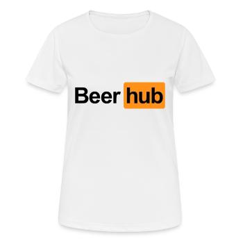 Bier Beer Beerhub Spaß - schwarz - Frauen T-Shirt atmungsaktiv - Weiß - Vorne - AI Model Female 172 dark (172cm)