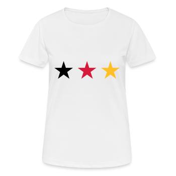 Trois étoiles drapeau Allemagne - T-shirt respirant Femme - blanc - Devant - AI Model Female 172 dark (172cm)