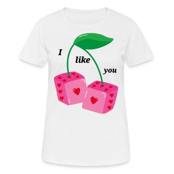 Je t’aime bien. - T-shirt respirant Femme - blanc - Devant - AI Model Female 172 dark (172cm)