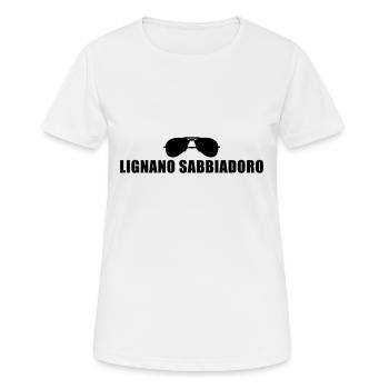 Coole Lignano Sabbiadoro Sonnenbrille - Frauen T-Shirt atmungsaktiv - Weiß - Vorne - AI Model Female 172 dark (172cm)