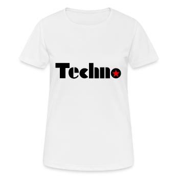 Techno - Techno music - Frauen T-Shirt atmungsaktiv - Weiß - Vorne - AI Model Female 172 dark (172cm)