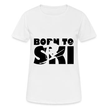 Né pour skier - T-shirt respirant Femme - blanc - Devant - AI Model Female 172 dark (172cm)
