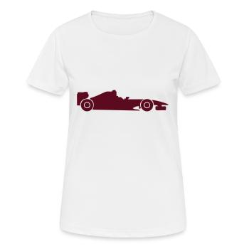 Formel-1-Rennwagen 107 - Frauen T-Shirt atmungsaktiv - Weiß - Vorne - AI Model Female 172 dark (172cm)