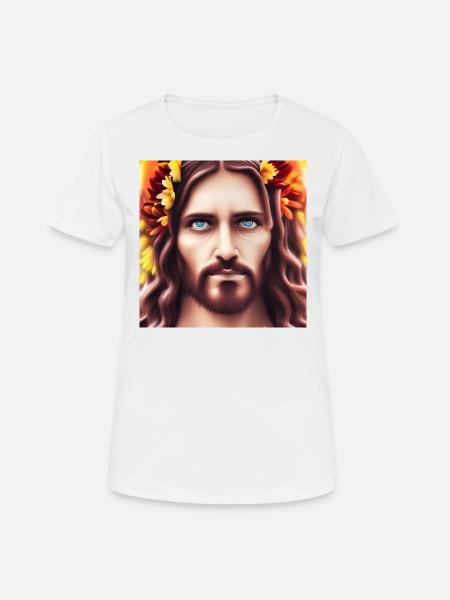 Im Blick von Jesus Christus - Frauen T-Shirt atmungsaktiv - Weiß