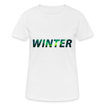 WINTER - Frauen T-Shirt atmungsaktiv - Weiß - Vorne - AI Model Female 172 dark (172cm)