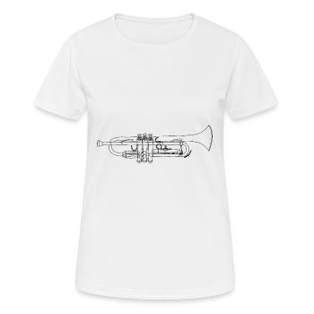 Trompete - Frauen T-Shirt atmungsaktiv - Weiß - Vorne - AI Model Female 172 dark (172cm)