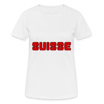 SCHWEIZ. LAND. GENF. SCHWEIZ. HUMOR. LAND - Frauen T-Shirt atmungsaktiv - Weiß - Vorne - AI Model Female 172 dark (172cm)