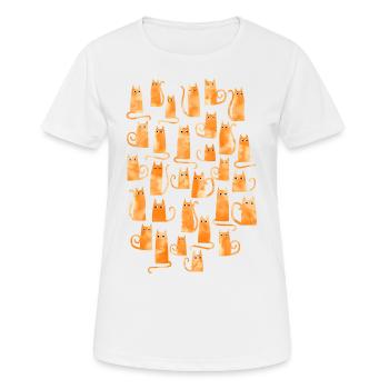Ingwer Katze Aquarell - Frauen T-Shirt atmungsaktiv - Weiß - Vorne - AI Model Female 172 dark (172cm)