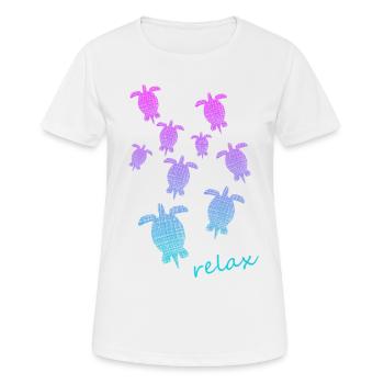 Schildkröten Turtle Relax chill out - Frauen T-Shirt atmungsaktiv - Weiß - Vorne - AI Model Female 172 dark (172cm)