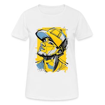 Caractère hip-hop élégant - T-shirt respirant Femme - blanc - Devant - AI Model Female 172 dark (172cm)