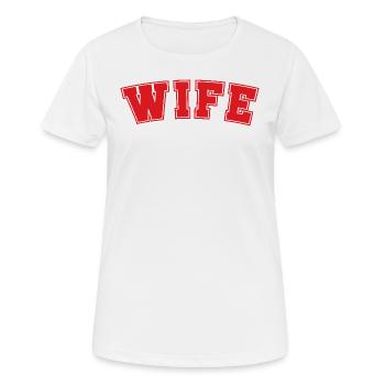 Ehefrau - Frauen T-Shirt atmungsaktiv - Weiß - Vorne - AI Model Female 172 dark (172cm)