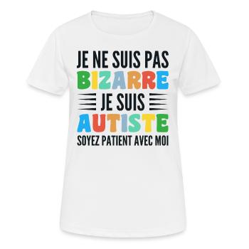 Ich bin nicht seltsam, ich bin Autist - Frauen T-Shirt atmungsaktiv - Weiß - Vorne - AI Model Female 172 dark (172cm)