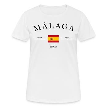 Málaga Spanien – Urlaub Souvenir & Geschenk - Frauen T-Shirt atmungsaktiv - Weiß - Vorne - AI Model Female 172 dark (172cm)