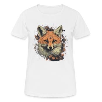 Schöner roter Fuchs Illustration Waldtier Blumen - Frauen T-Shirt atmungsaktiv - Weiß - Vorne - AI Model Female 172 dark (172cm)