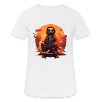 Suricate Patineur - T-shirt respirant Femme - blanc - Devant - AI Model Female 172 dark (172cm)