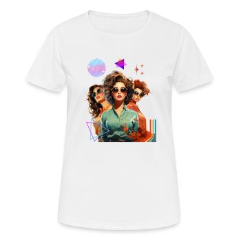 The Fusion where 60s meet 70s meet 80s - Frauen T-Shirt atmungsaktiv - Weiß - Vorne - AI Model Female 172 dark (172cm)