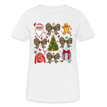 Noël Coquette Noël, Noël léopard - T-shirt respirant Femme - blanc - Devant - AI Model Female 172 dark (172cm)