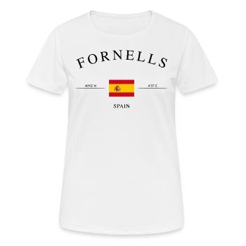 Fornells Menorca – Holiday Souvenir & Gift - Women's Breathable T-Shirt - white - Front - AI Model Female 172 dark (172cm)