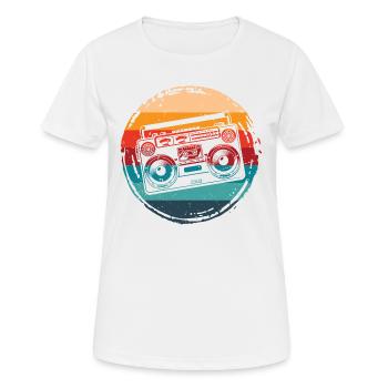 Boombox, lecteur de musique, rétro - T-shirt respirant Femme - blanc - Devant - AI Model Female 172 dark (172cm)