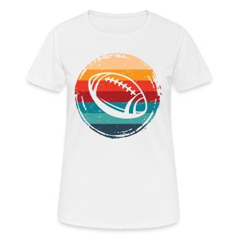 American Football Retro Grunge Kreis - Frauen T-Shirt atmungsaktiv - Weiß - Vorne - AI Model Female 172 dark (172cm)