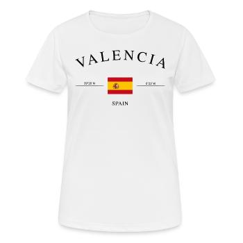 Valencia Spanien – Urlaub Souvenir & Geschenk - Frauen T-Shirt atmungsaktiv - Weiß - Vorne - AI Model Female 172 dark (172cm)