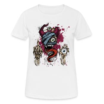 Weirdcore Aesthetic Pastel Goth Grunge Evil Skull - Women's Breathable T-Shirt - white - Front - AI Model Female 172 dark (172cm)