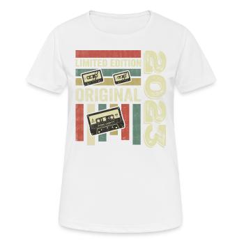 Millésime 2023 - Citation d’anniversaire rétro 2023 - T-shirt respirant Femme - blanc - Devant - AI Model Female 172 dark (172cm)