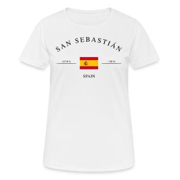 Saint-Sébastien – Souvenir et cadeau des Fêtes - T-shirt respirant Femme - blanc - Devant - AI Model Female 172 dark (172cm)