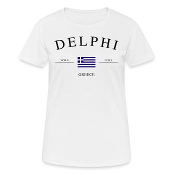 Delphi Griechenland – Urlaub Souvenir & Geschenk - Frauen T-Shirt atmungsaktiv - Weiß - Vorne - AI Model Female 172 dark (172cm)