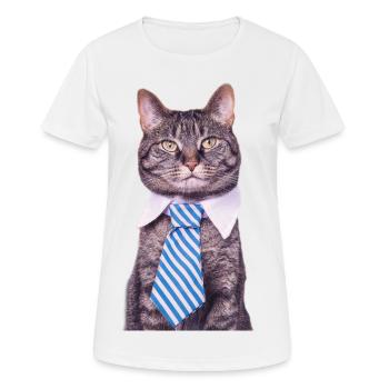 Office cat - Women's Breathable T-Shirt - white - Front - AI Model Female 172 dark (172cm)