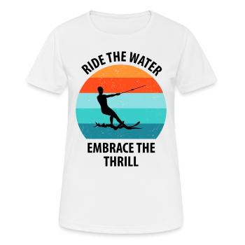 Ski nautique, ski nautique, skieurs nautiques - T-shirt respirant Femme - blanc - Devant - AI Model Female 172 dark (172cm)