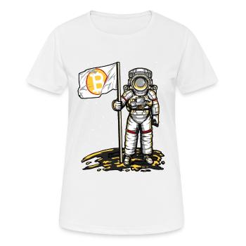 Bitcoin Astronaut To The Moon BTC Crpyto Bit Coin - Women's Breathable T-Shirt - white - Front - AI Model Female 172 dark (172cm)