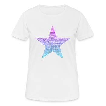 blue purple star, blauer Stern lila Stern Vintage - Frauen T-Shirt atmungsaktiv - Weiß - Vorne - AI Model Female 172 dark (172cm)