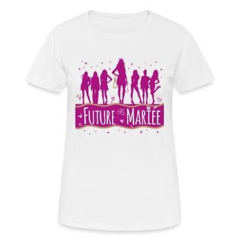 T-shirt EVJF Enterrement de vie jeune fille Mariée - T-shirt respirant Femme - blanc - Devant - AI Model Female 172 dark (172cm)