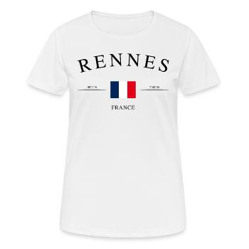 Rennes Frankreich – Urlaub Souvenir & Geschenk - Frauen T-Shirt atmungsaktiv - Weiß - Vorne - AI Model Female 172 dark (172cm)