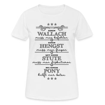 Pferdekunde für Anfänger - schwarz - Frauen T-Shirt atmungsaktiv - Weiß - Vorne - AI Model Female 172 dark (172cm)