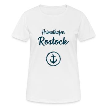Heimathafen Rostock Ostsee Küste Meer Segeln - Frauen T-Shirt atmungsaktiv - Weiß - Vorne - AI Model Female 172 dark (172cm)