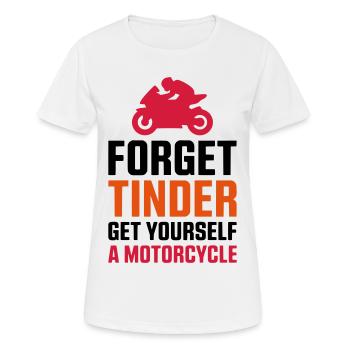 OUBLIER TINDER - OBTENEZ-VOUS UNE MOTO - T-shirt respirant Femme - blanc - Devant - AI Model Female 172 dark (172cm)