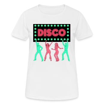 Disco 70er - Oldies 70er - 70er Jahre Party - Frauen T-Shirt atmungsaktiv - Weiß - Vorne - AI Model Female 172 dark (172cm)