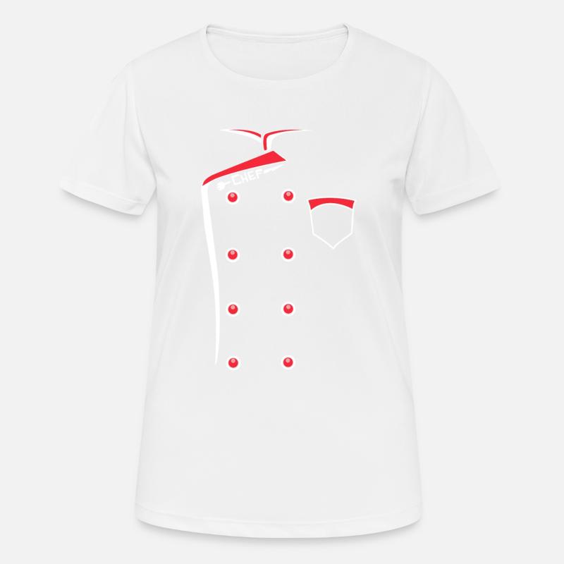 Chef Chef Chef Uniform Kitchen Gift - Women's Breathable T-Shirt - white