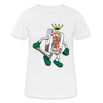 Jeu de cartes King King Poker Deck Deck Casino Holdem - T-shirt respirant Femme - blanc - Devant - AI Model Female 172 dark (172cm)