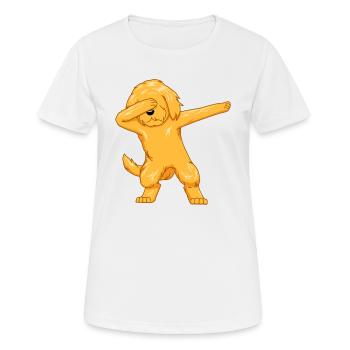 Goldendoodle Welpe Hunde Golden Doodle Geschenk - Frauen T-Shirt atmungsaktiv - Weiß - Vorne - AI Model Female 172 dark (172cm)