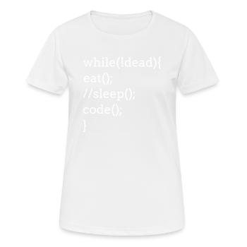 Programmierung Informatik Entwickler Wortspiel - Frauen T-Shirt atmungsaktiv - Weiß - Vorne - AI Model Female 172 dark (172cm)