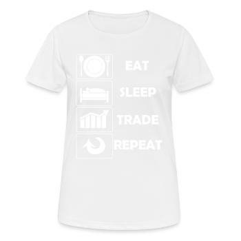Trading Trading Food Sleeping Trades Stock Market - Women's Breathable T-Shirt - white - Front - AI Model Female 172 dark (172cm)