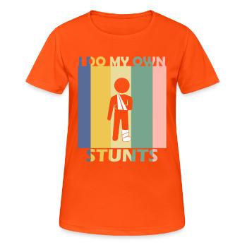 Gebrochener Arm Knochen Genesung Verletzung - Frauen T-Shirt atmungsaktiv - Neonorange - Vorne - AI Model Female 172 dark (172cm)